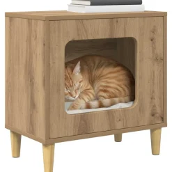 vidaXL Katt hus Artisan Ek 51 x 30 x 52 cm Konstruerat trä