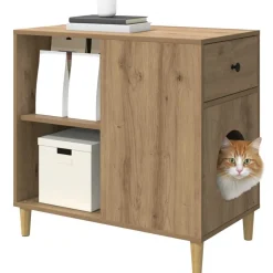 vidaXL Katt hus Artisan Ek 72 x 42,5 x 70 cm Konstruerat trä