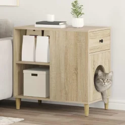 vidaXL Katt hus Sonoma 72 x 42,5 x 70 cm Konstruerat trä