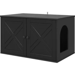 Hot vidaXL Katt hus 85 x 55 x 50,5 cm Konstruerat trä Svart