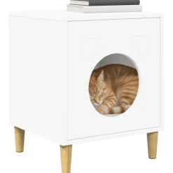 Online vidaXL Katt hus 42,5 x 40 x 53 cm Konstruerat trä Vit