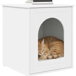 vidaXL Katt hus Vit 53 x 52 x 62 cm Konstruerat trä