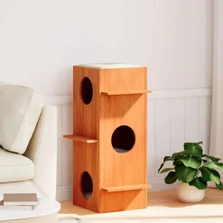 vidaXL Katthus vaxbrun 43x43x90 cm massiv furu