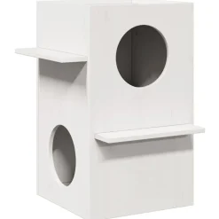 vidaXL Katthus vit 43x43x60 cm massiv furu