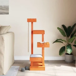 vidaXL Kattmöbel vaxbrun 45,5x49x103 cm massiv furu