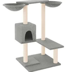 vidaXL Katträd med klöspelare ljusgrå 82 cm