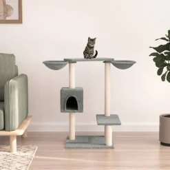 vidaXL Katträd med klöspelare ljusgrå 82 cm