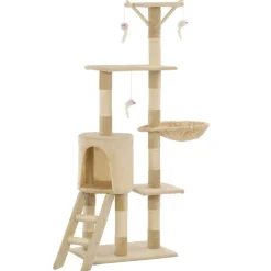 Discount vidaXL Katträd med klöspelare i sisal 138 cm Beige