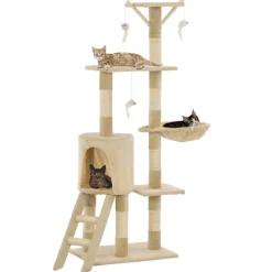 Discount vidaXL Katträd med klöspelare i sisal 138 cm Beige