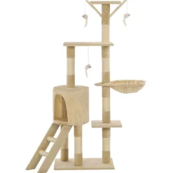Discount vidaXL Katträd med klöspelare i sisal 138 cm Beige