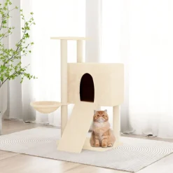 Outlet vidaXL Katträd med klöspelare sisal gräddvit 96 cm Kräm