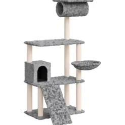 Hot vidaXL Katträd med klöspelare sisal 131 cm Ljusgrå