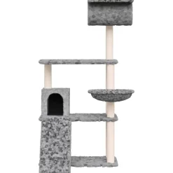 Hot vidaXL Katträd med klöspelare sisal 131 cm Ljusgrå