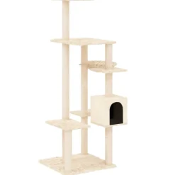 vidaXL Katträd med klöspelare sisal gräddvit 142 cm