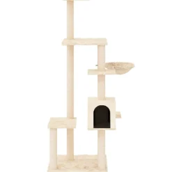 vidaXL Katträd med klöspelare sisal gräddvit 142 cm