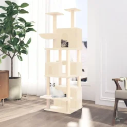 Outlet vidaXL Katträd med klöspelare sisal gräddvit 180 cm Kräm