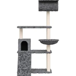 vidaXL Katträd med klöspelare i sisal mörkgrå 131 cm