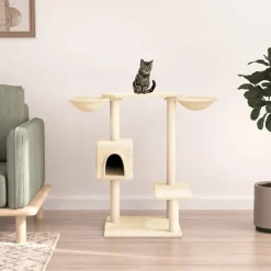 Clearance vidaXL Katträd med klöspelare gräddvit 82 cm Kräm