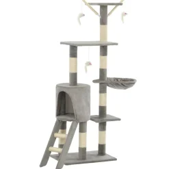 vidaXL Katträd med klöspelare i sisal 138 cm grå