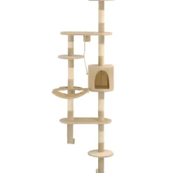 Outlet vidaXL Katträd väggmonterat med klöspelare i sisal 194 cm Beige