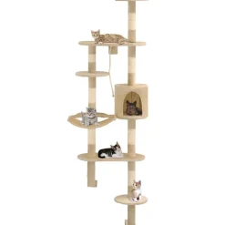 Outlet vidaXL Katträd väggmonterat med klöspelare i sisal 194 cm Beige