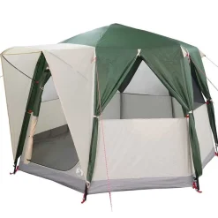 vidaXL Kådtält för 3 personer med tak Grön och Vit 320 x 320 x 203 cm