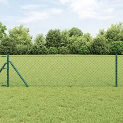 vidaXL Kedjelänk Stängsel Grön 10 x 0,8 m Stål