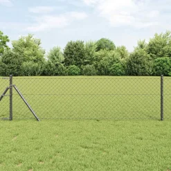 vidaXL Kedjelänk Stängsel Grå 10 x 0,8 m Stål