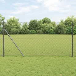 Outlet vidaXL Kedjelänk Stängsel 25 x 1,4 m Stål Grå