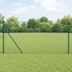 Online vidaXL Kedjelänk Stängsel 10 x 1,5 m Stål Grön