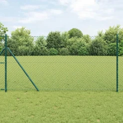 vidaXL Kedjelänk Stängsel Grön 10 x 1,2 m Stål