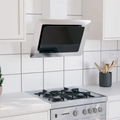 Sale vidaXL Köksfläkt 60 cm rostfritt stål och härdat glas Silver