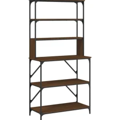 vidaXL Kökshylla 6 hyllplan brun ek 90x40x180 cm konstruerat trä