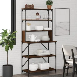 vidaXL Kökshylla 6 hyllplan brun ek 90x40x180 cm konstruerat trä