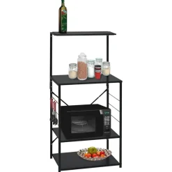Online vidaXL Köksskåp för mikrovågsugn 60x39,6x123 cm konstruerat trä Svart