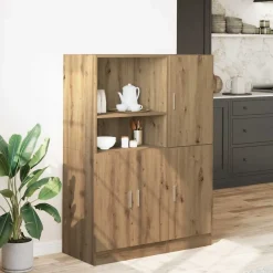 vidaXL Köksskåp set 2 delar ek konstruerat trä artisan ek