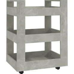 vidaXL Köksvagn betonggrå 60x45x80 cm konstruerat trä