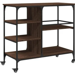 Discount vidaXL Köksvagn 100x45x89,5 cm konstruerat trä brun ek