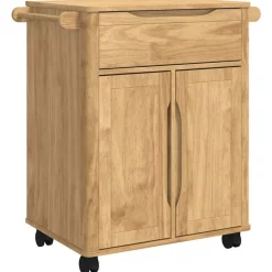 vidaXL Köksvagn FLORO Vaxbrun 72,5 x 45 x 80 cm Massiv furu