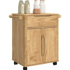 vidaXL Köksvagn FLORO Vaxbrun 72,5 x 45 x 80 cm Massiv furu