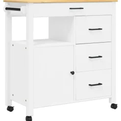 vidaXL Köksvagn MONZA 84x40x88,5 cm massivt furu