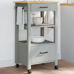 Clearance vidaXL Köksvagn MONZA 48x40x88,5 cm massivt furu Grå