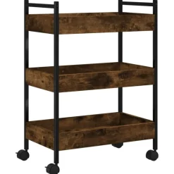 vidaXL Köksvagn rökfärgad ek 50x30x70 cm konstruerat trä