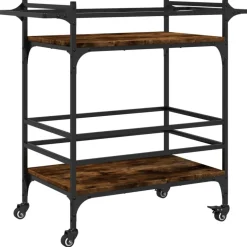vidaXL Köksvagn rökfärgad ek 82x40x78,5 cm konstruerat trä