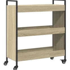 Online vidaXL Köksvagn sonoma-ek 70x30x82 cm konstruerat trä Sonoma ek