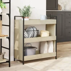 Online vidaXL Köksvagn sonoma-ek 70x30x82 cm konstruerat trä Sonoma ek