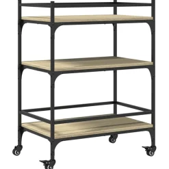 vidaXL Köksvagn sonoma-ek 65x40x86,5 cm konstruerat trä Sonoma ek
