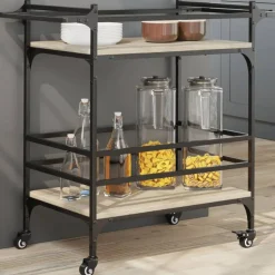 vidaXL Köksvagn sonoma-ek 82x40x78,5 cm konstruerat trä