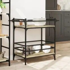 vidaXL Köksvagn sonoma-ek 82x40x78,5 cm konstruerat trä