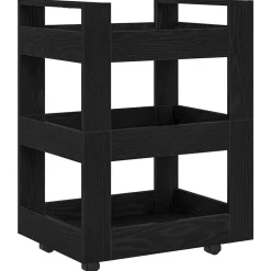 Clearance vidaXL Köksvagn 60 x 45 x 80 cm Konstruerat trä Svart ek